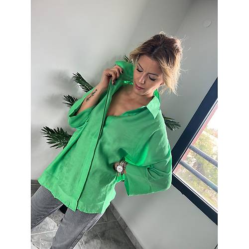Yeil Oversize Gmlek