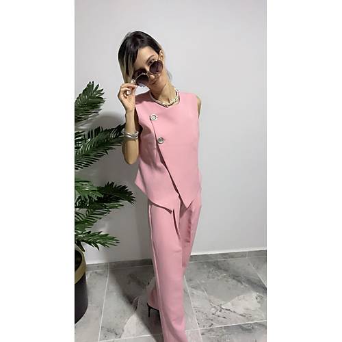 Yelekli Takm Pembe
