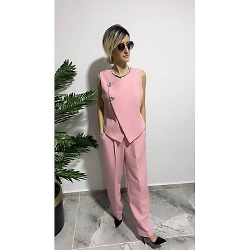 Yelekli Takm Pembe