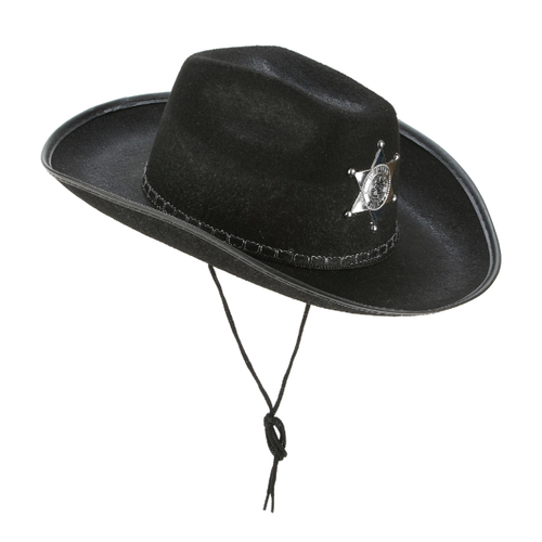 �ocuk Kovboy �apkas� Sheriff �apkas� Siyah Renk