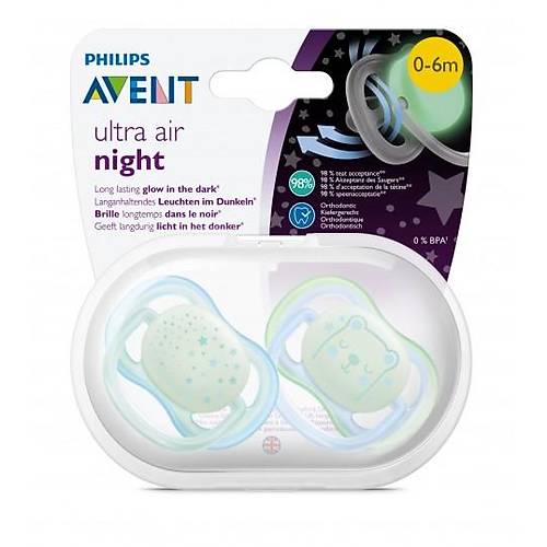 Philips Avent Ultra Air Night Karanlkta Parlar Gece Emzii 0-6 ay Erkek