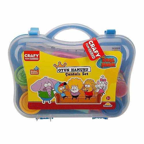 2463 Crafy Kral �akir �antal� Oyun Hamuru Seti 200 g 20 Par�a