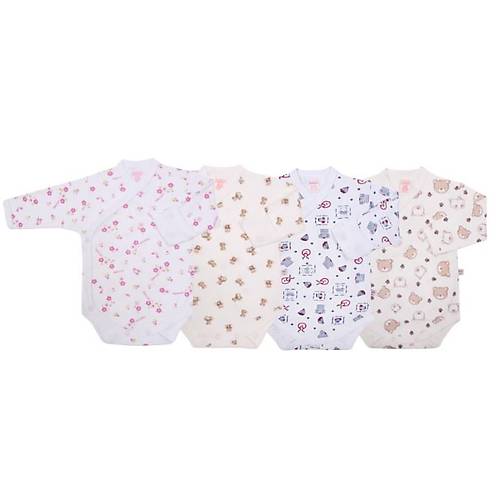 Sevi Bebe Desenli �nden A��k Bady Beyaz 1 Ay