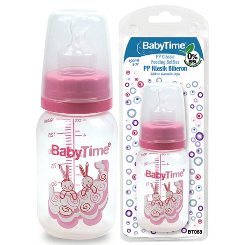 Baby Time Klasik Silikon Damak U�lu PP Biberon - 150ml