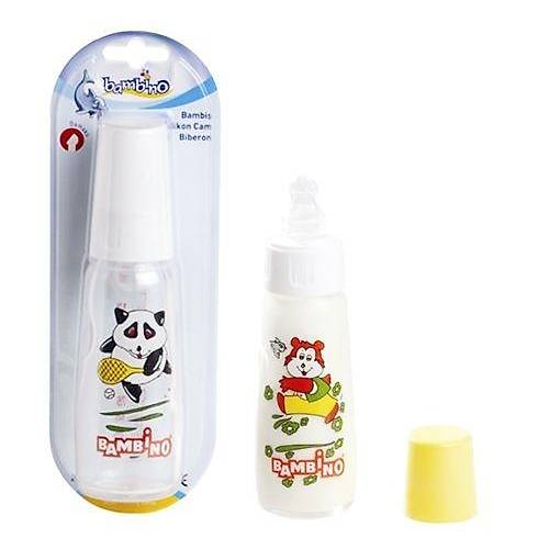 Bambino Bambi� 200ml Damakl� Emzikli Cam Biberon