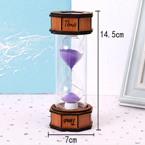 I�ikli Dekoratif Ah�ap Kum Saati