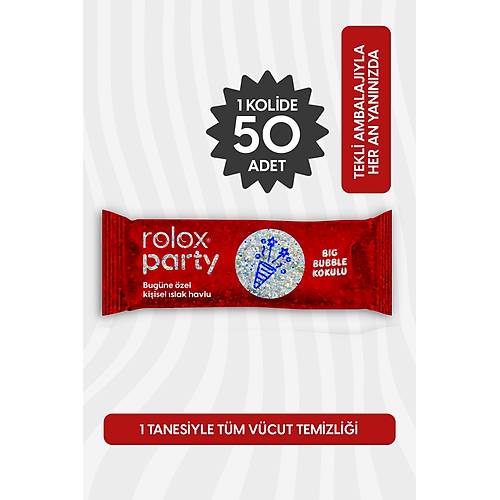 Party - 50 Paket - �zel G�nler ve Partiler I�in Ki�isel Islak Havlu