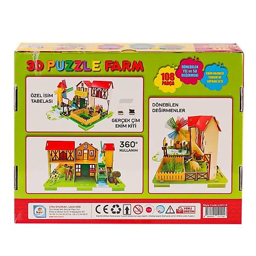 LC0115 3D Boyutlu �iftlik Puzzle -La�okids