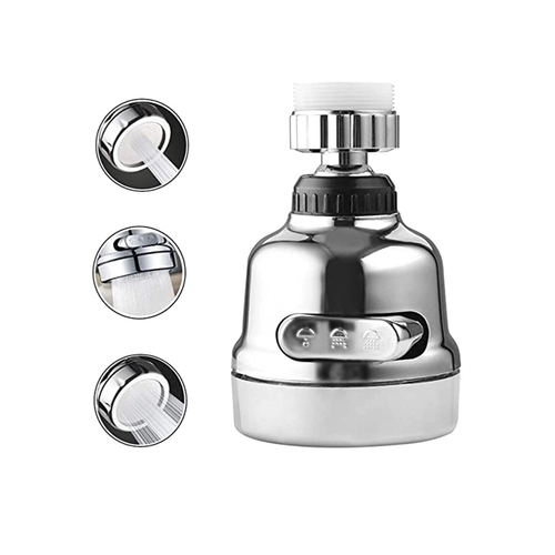 Krom 3 Fonksiyonlu Mutfak Lavabo Ba�l��� 360 Derece D�ner Musluk Ucu