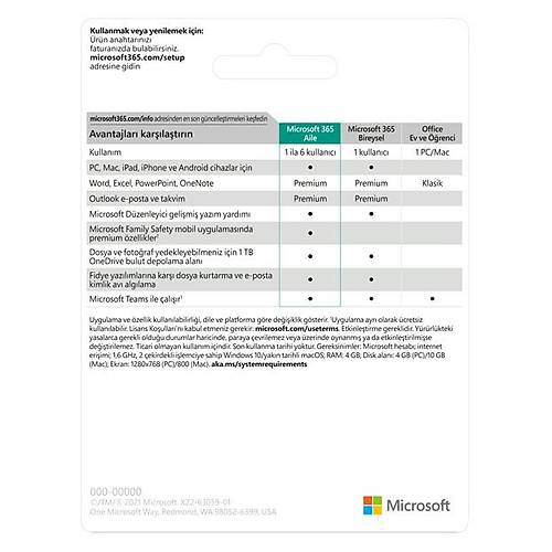 Microsoft 365 Aile T�rk�e