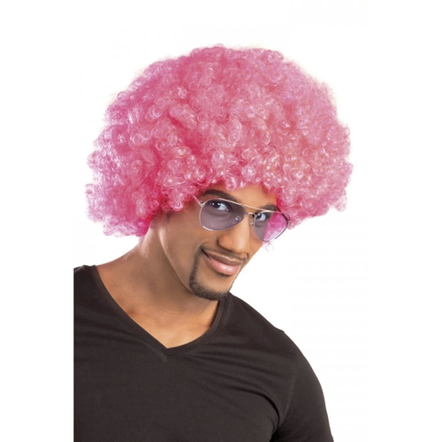 Pembe Renk K�v�rc�k Afro Bonus Peruk