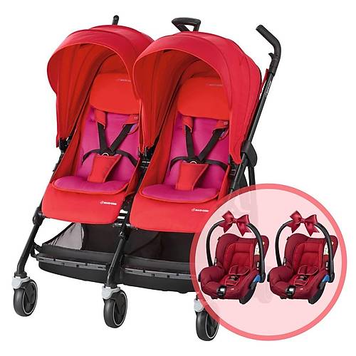 Maxi-Cosi Dana For2 kiz Bebek Arabas Red Orchid / 2 Adet Citi 2 Oto Koltuu Hediyeli