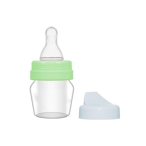 Bambino Biberon Silikon Emzik Mini Cam 30 ml - Yeil