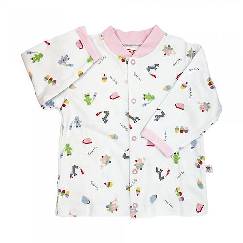 Sevi Bebe Desenli nden Ak Bluz - Beyaz Desenli 12 Ay