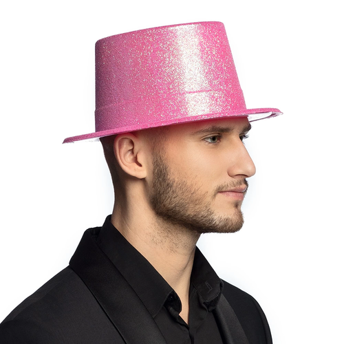 Floresan Pembe Renk Simli Uzun F�tr Melon �apka 12 Cm
