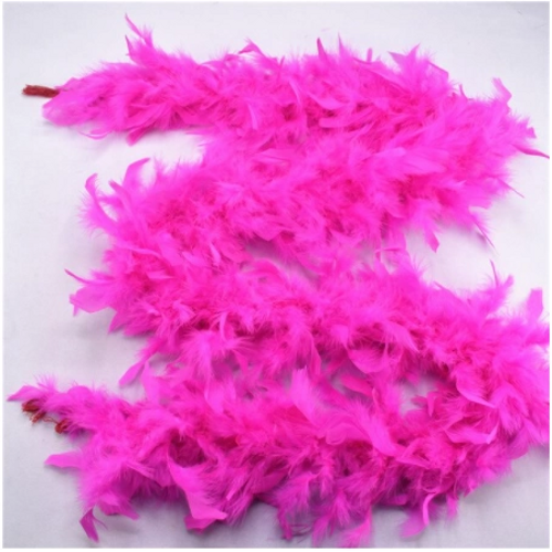 Fu�ya Renk Kabar�k T�yl� Otri� Boa Ger�ek T�y Dekorasyon 180 Cm