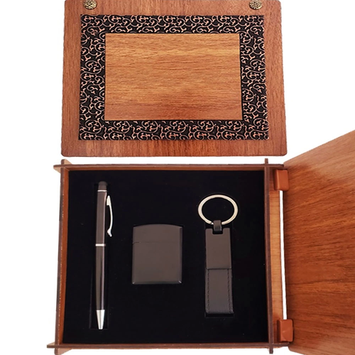 Ah�ap Kutulu Siyah Kalem Anahtarl�k Ve Mat �akmak Seti