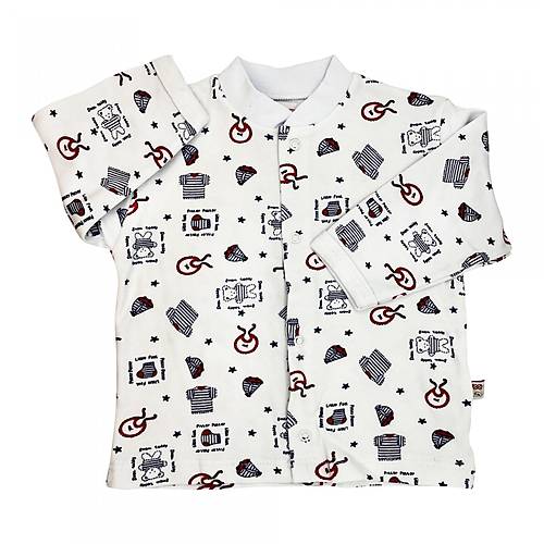 Sevi Bebe Desenli nden Ak Bluz - Mavi Desenli 3 Ay