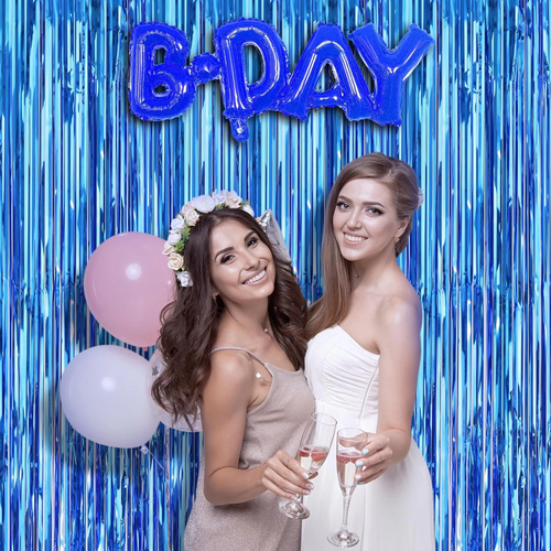 Mavi Renk Ekstra Metalize Parlak Sa�akl� Arka Fon Perde �thal A Kalite 1x2 Metre