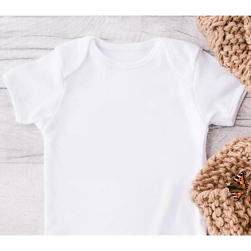 Sema Baby Premat�re Yar�m Kol�Penye ��t��tl� Badi - Beyaz