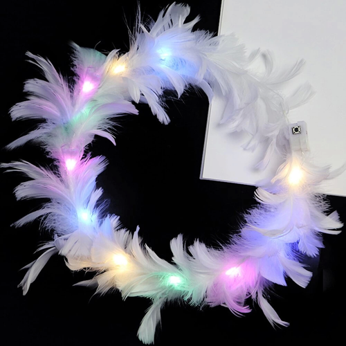 Led I��kl� Rengarenk Yanan 3 Fonksiyonlu Otri�li Parti Tac� Beyaz Renk 12x12 Cm