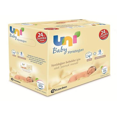 Uni Baby Yenido�an Islak Pamuk Mendil 24'l� F�rsat Paketi / 960 Yaprak