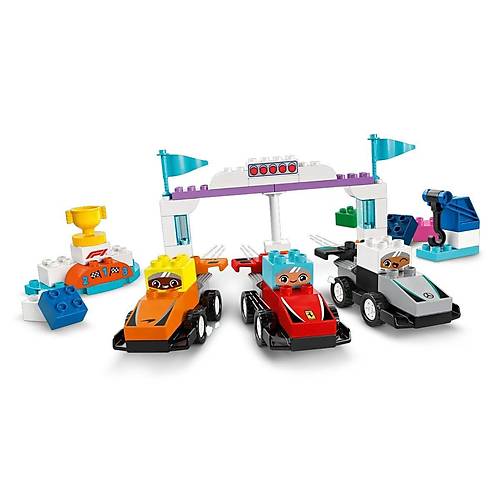 10445 Lego Duplo F1 Tak�m� Yar�� Arabalar� ve S�r�c�leri 70  par�a +2a�