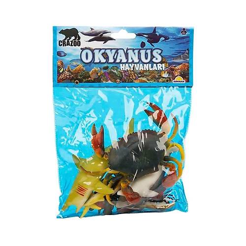 0709 Okyanus Hayvanlar� Po�etli Hayvan Oyun Seti Orta Boy