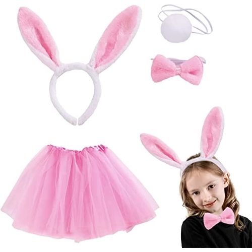 Tav�an Tac� Ete�i Papyonu Ve Kuyruk Kost�m  Seti Pembe Renk �ocuk Boy