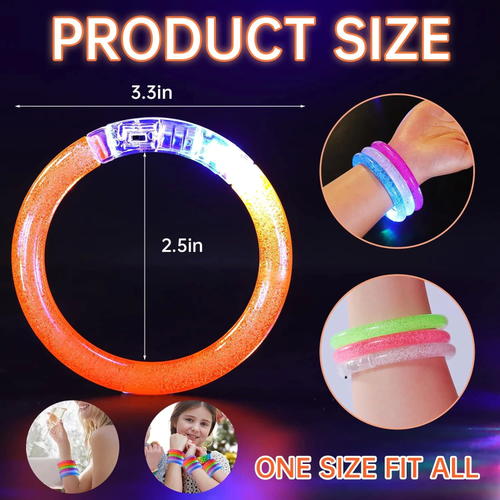 Led I��kl� Pilli I��kl� Rengarenk Bileklik I��kl� Bilezik Kar���k Renk 1 Adet