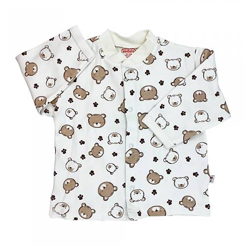 Sevi Bebe Desenli nden Ak Bluz - Krem Desenli 6 Ay