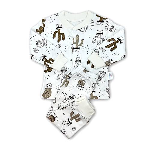 Sema Baby Sleeper Cactus Bebek Pijama Takm 6-9 Ay - Ekru