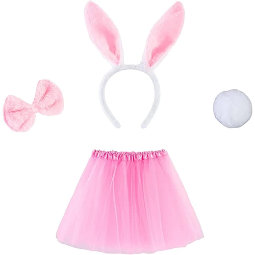 Tav�an Tac� Ete�i Papyonu Ve Kuyruk Kost�m  Seti Pembe Renk �ocuk Boy