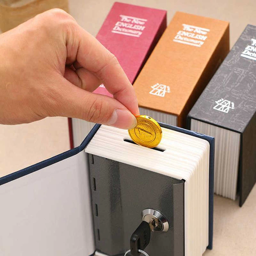 Kitap �eklinde Mini Boy Kilitli Kasa Ve Kumbara