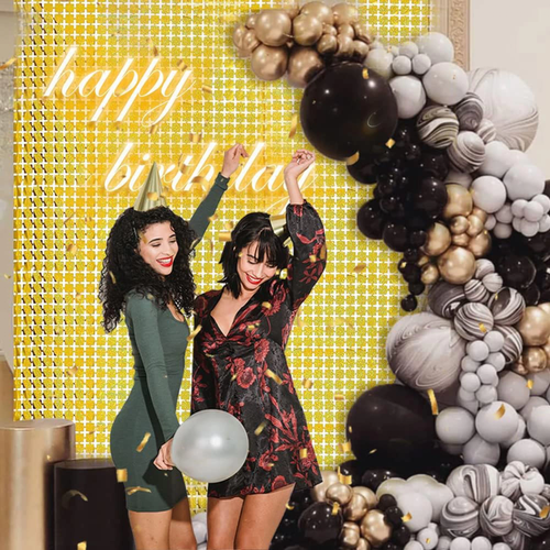 Ekstra Metalize Alt�n Renk Disko Dikd�rtgen Kesim Kap� Perdesi Dekorasyon 1x2 Metre