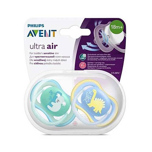 Philips Avent Ultra Air Karanlkta Parlayan 2li Desenli Gece Emzii +18 Ay - Erkek