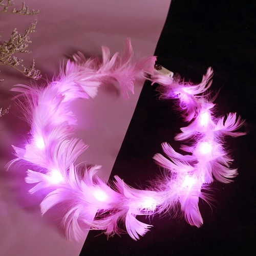 Led I��kl� Rengarenk Yanan 3 Fonksiyonlu Otri�li Parti Tac� Pembe Renk 12x12 Cm