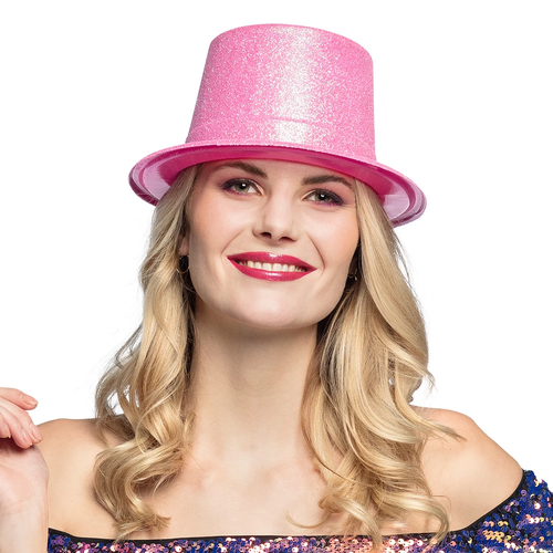 Floresan Pembe Renk Simli Uzun F�tr Melon �apka 12 Cm