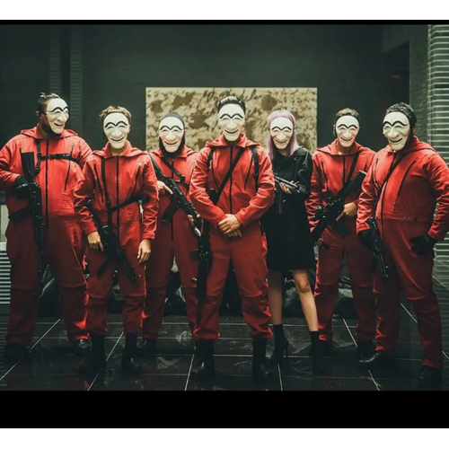 Koreli H�rs�z Teatral Hahoe Maskesi - Para Heist Maskesi - Dali Maskesi