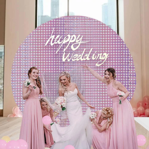 Ekstra Metalize Rose Gold Renk Disko Dikd�rtgen Kesim Kap� Perdesi Dekorasyon 1x2 Metre