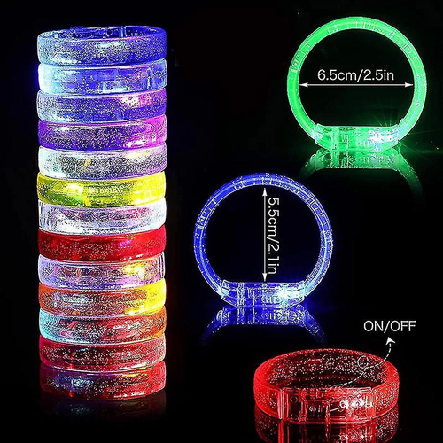 Led I��kl� Pilli I��kl� Rengarenk Kal�n Bileklik I��kl� Bilezik Kar���k Renk 1 Adet