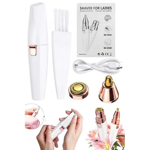 Mini ��k Tasar�m Iki Ba�l� Led I��kl� �arjl� Ruj Epilat�r Ka� D�zeltici Kad�n Epilasyon T�ra� Aleti