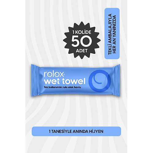 Wet Towel - 50 Paket - Tek Kullan�ml�k Rulo Islak Havlu