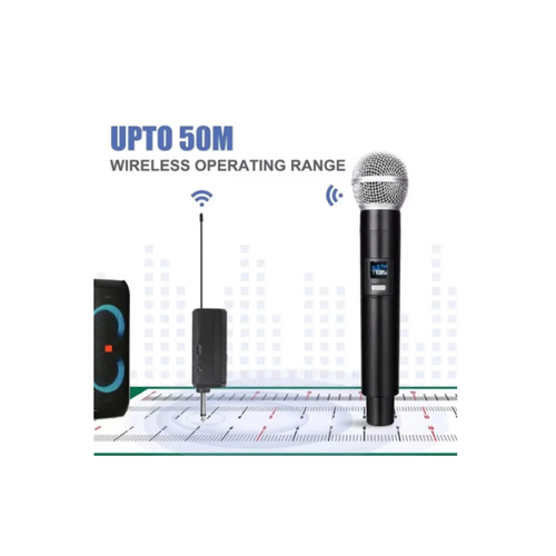 Profesyonel �iftli Kablosuz Mikrofon Seti Karaoke �arj Edilebilir 50 Metre Mesafe