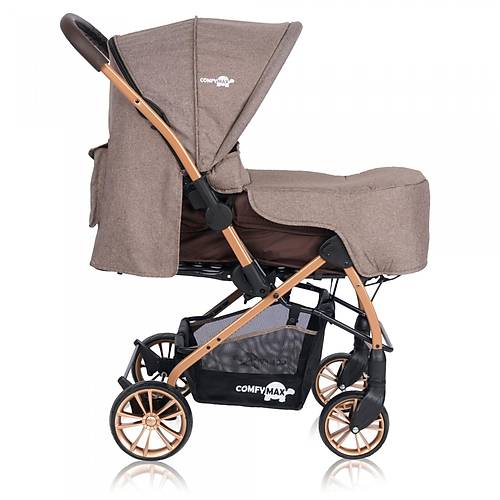 Comfymax �ift Y�nl� L�ks Bebek Arabas� - Wood Brown