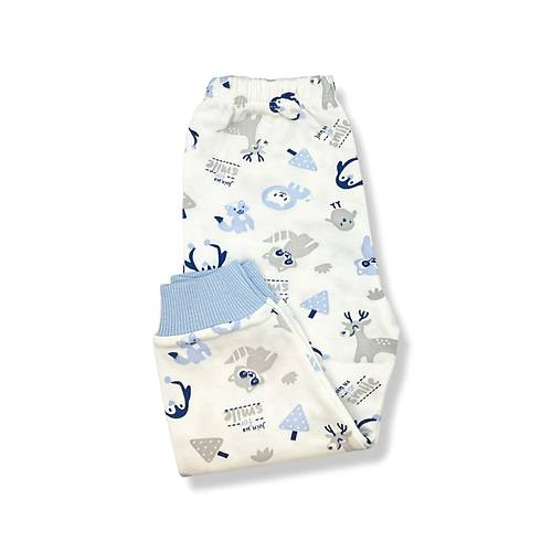 Sema Baby Happy Animals Bebek Pijama Takm Mavi 6-9 Ay