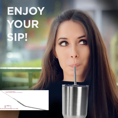 �elik Pipet Paslanmaz �elik Metal Me�rubat Pipeti Ve Pipet Temizleme F�r�as� Seti 5 Par�a