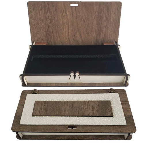 Deri Ah�ap S�ngerli Kalem Kutusu