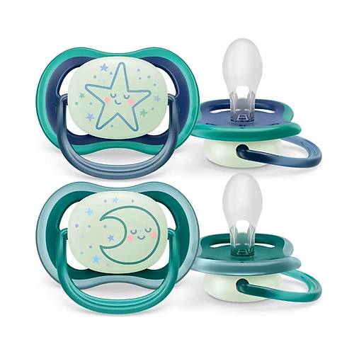 Philips Avent Ultra Air Night Karanl�kta Parlar Gece Emzi�i 6-18 ay Erkek SCF376/13