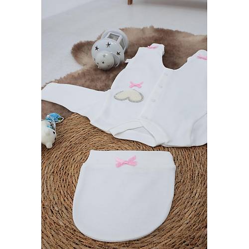 Sema Baby Pamuklu Bebek Tulum Seti 0-3 Ay - Love